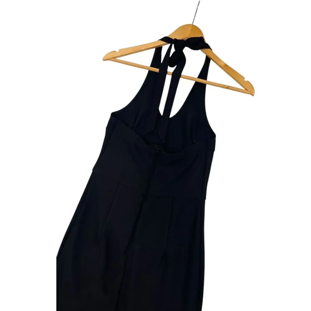 Abercrombie And Fitch Dress Womens Small Black Halter Knit Maxi Evening Formal